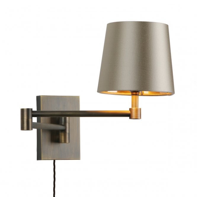 David Hunt Lighting Muswell single wall light Antique Brass plugged
