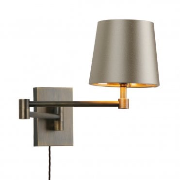 Muswell single wall light Antique Brass plugged