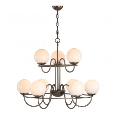 Nebula 9 Light Pendant Antique Brass
