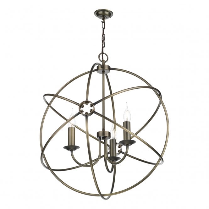 David Hunt Lighting Orb 3 Light Pendant In Antique Brass