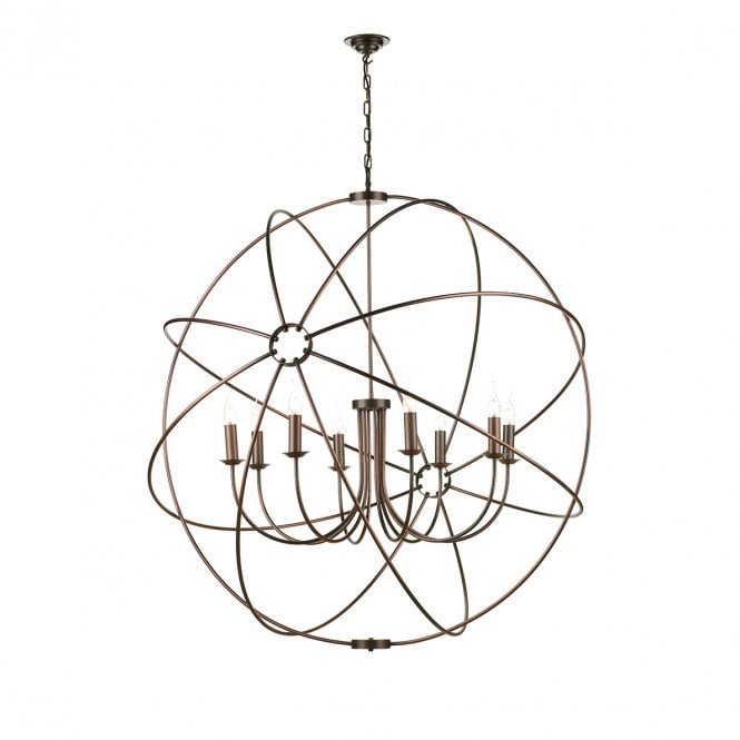 David Hunt Lighting Orb 8 Light 1200Mm Pendant Antique Copper