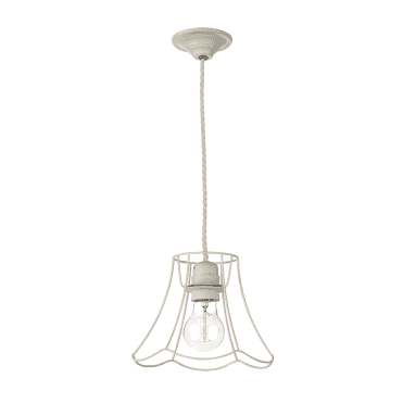 David Hunt Lighting Oregon 1 Light Pendant Small Cotswold Cream With Ivory Braided Cable