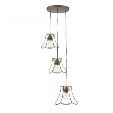 Oregon 3 Light Cluster Pendant Bronze