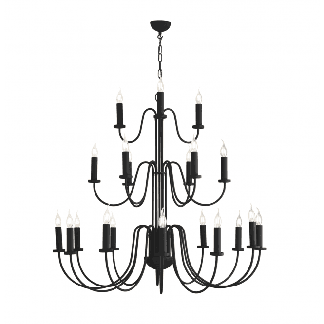 David Hunt Lighting Pigalle 21 light Chandelier in bespoke Black painted finish