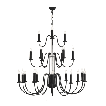 Pigalle 21 light Chandelier in bespoke Black painted finish