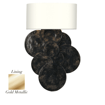 Planet 1 light wall light shown with Swan/Gold shade
