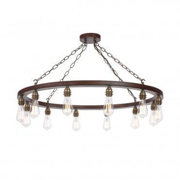 Saddler 12 Light Cartwheel Pendant
