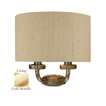 Sloane Double Wall Light Bronze With Taupe/Gold Silk Shade