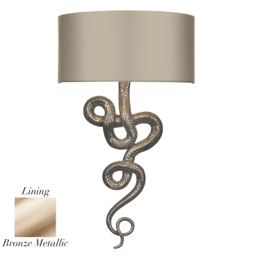 Snake Single Wall Light Bronze With Almond Cream/Bronze Satin Shade