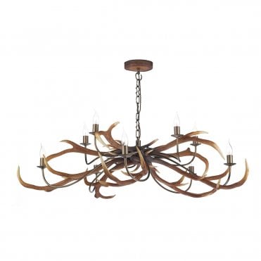 Stag 10 Light Rustic Pendant