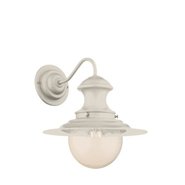 Station Wall Light Cotswold Cream/White Gloss With Opal Glass