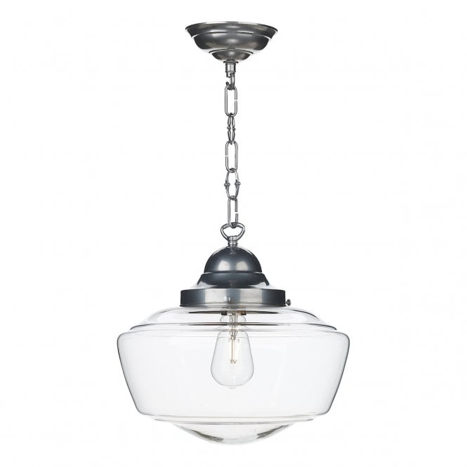 David Hunt Lighting Stowe 1 Light Pendant Satin Chrome