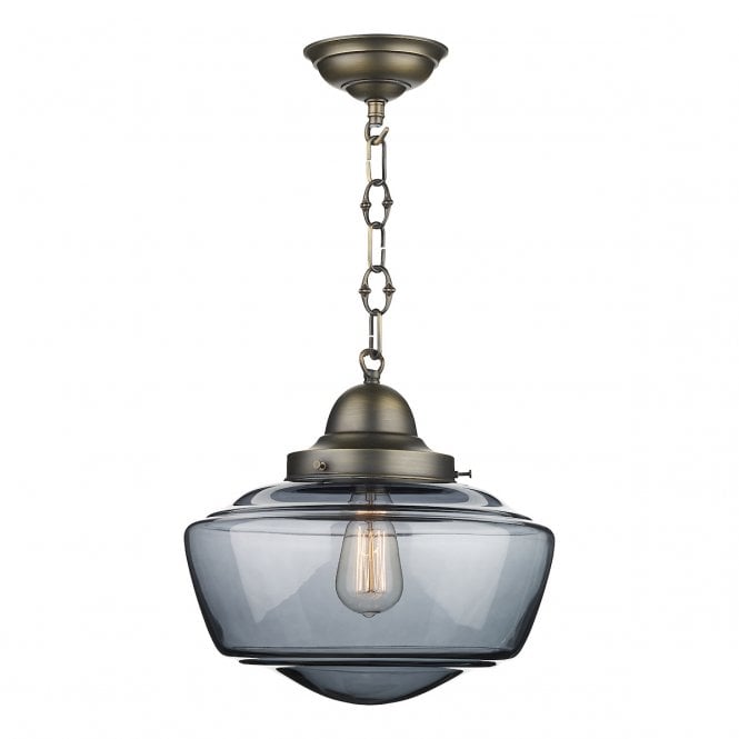 David Hunt Lighting Stowe 1 Light Smoked Glass Pendant