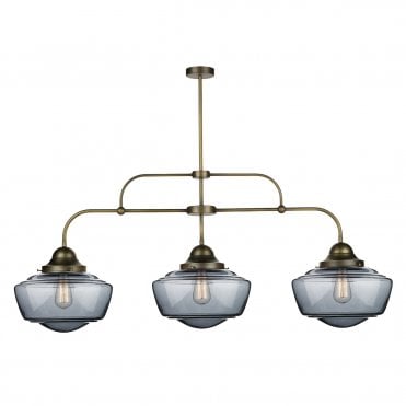Stowe 3 Light Smoked Glass Pendant