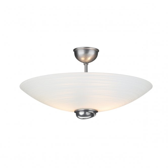 David Hunt Lighting Swirl Semi Flush Pendant White Glass