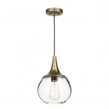 Teardrop 1 Light Pendant In Bronze