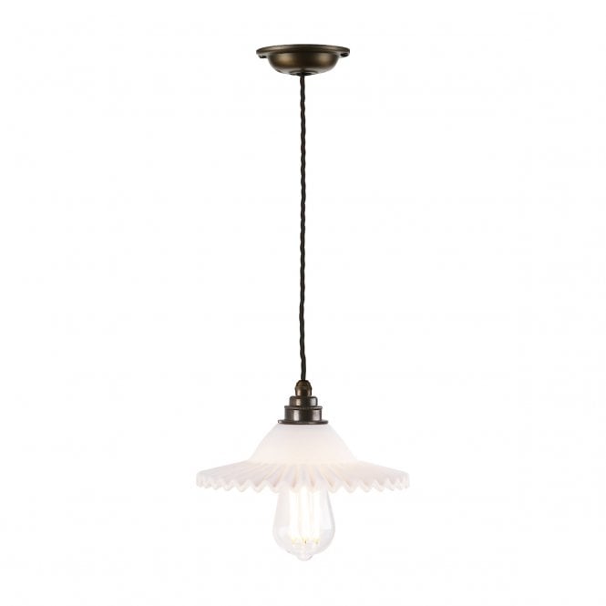 David Hunt Lighting Tysoe single pendant with fluted glass