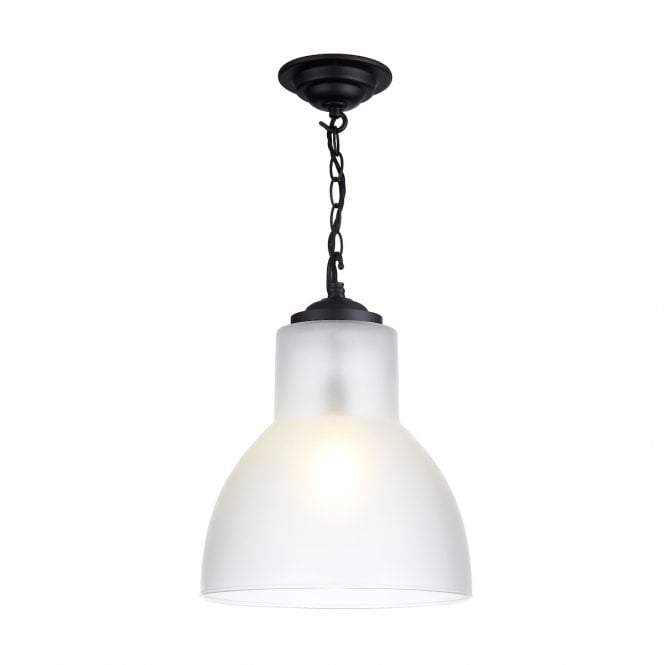 David Hunt Lighting Upton 1 light pendant large Black Opal glass