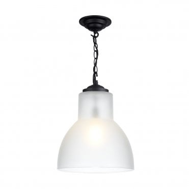 Upton 1 light pendant large Black Opal glass
