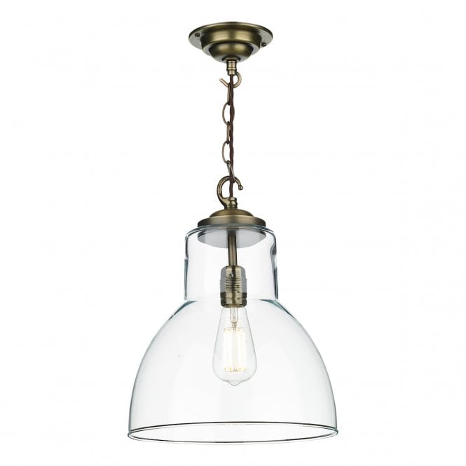 David Hunt Lighting Upton 1 Light Pendant Large In Antique Brass