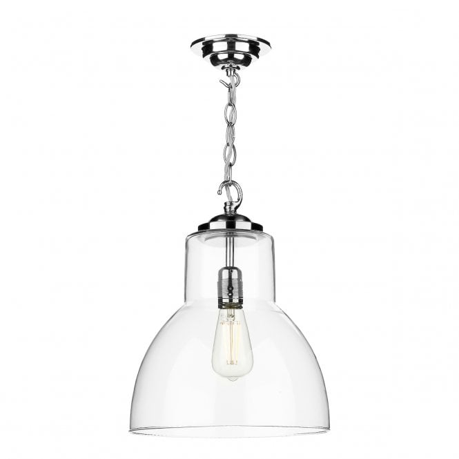 David Hunt Lighting Upton 1 Light Pendant Large In Chrome