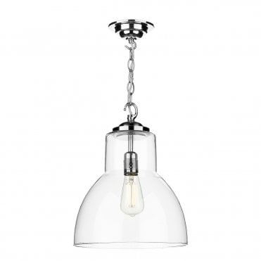 Upton 1 Light Pendant Large In Chrome