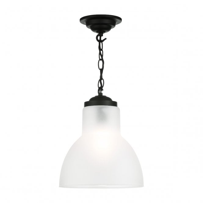 David Hunt Lighting Upton 1 light pendant small Black Opal glass