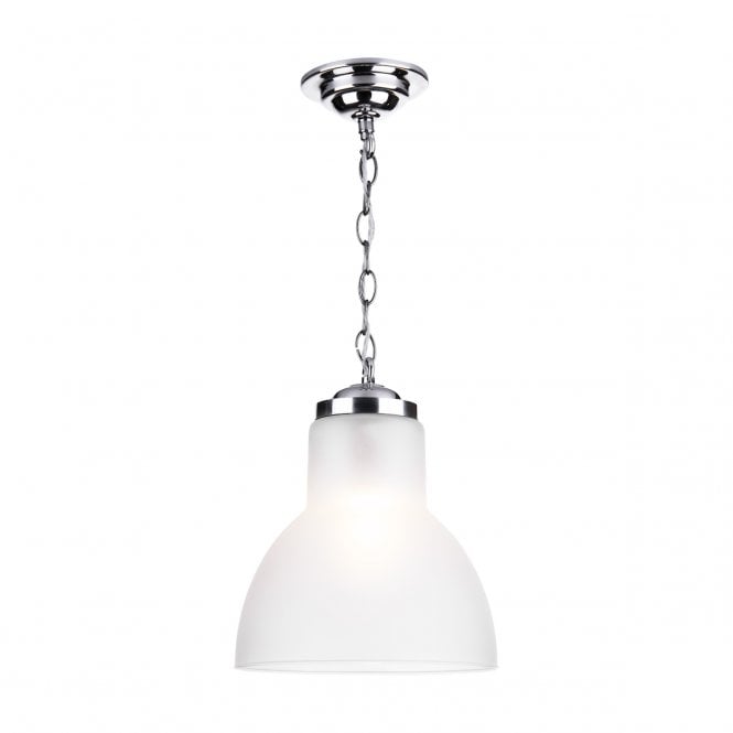 David Hunt Lighting Upton 1 light pendant small Chrome Opal glass
