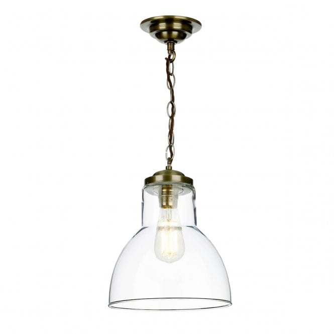 David Hunt Lighting Upton 1 Light Pendant Small In Antique Brass