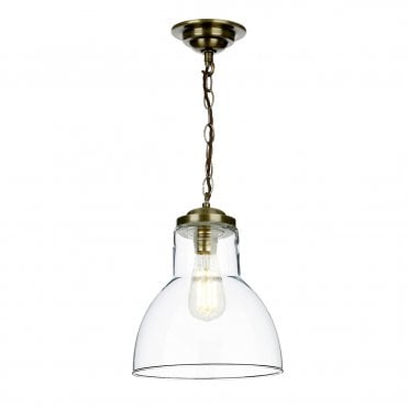 Upton 1 Light Pendant Small In Antique Brass