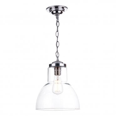 Upton 1 Light Pendant Small In Satin Chrome