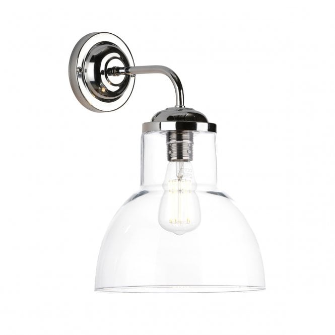 David Hunt Lighting Upton Single wall light Chrome / Clear