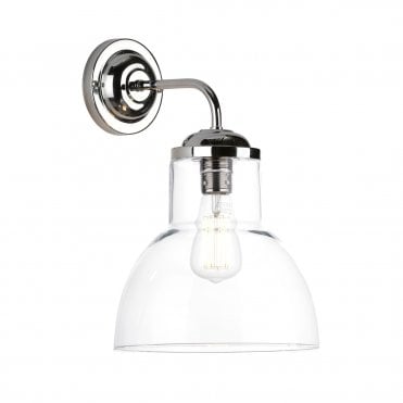 Upton Single wall light Chrome / Clear