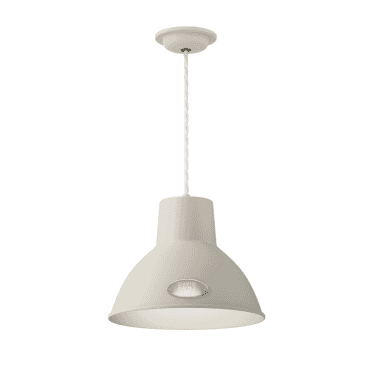 Utility Pendant Cotswold Cream/White Gloss Inner And White Braided Cable