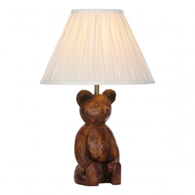 David Hunt Lighting Walter Table Lamp Wood Effect Cw Shade
