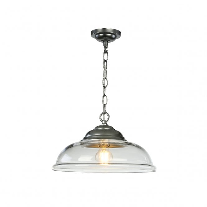 David Hunt Lighting Webster 1 Light Pendant Clear Glass With Chrome