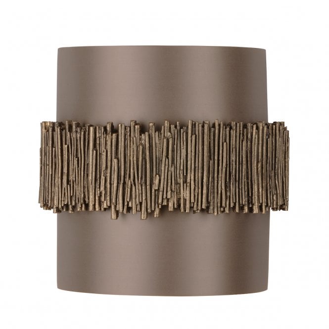 David Hunt Lighting Willow Double wall light Gold Cocoa with Chestnut/White Shade