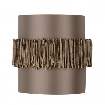 Willow Double wall light Gold Cocoa with Chestnut/White Shade