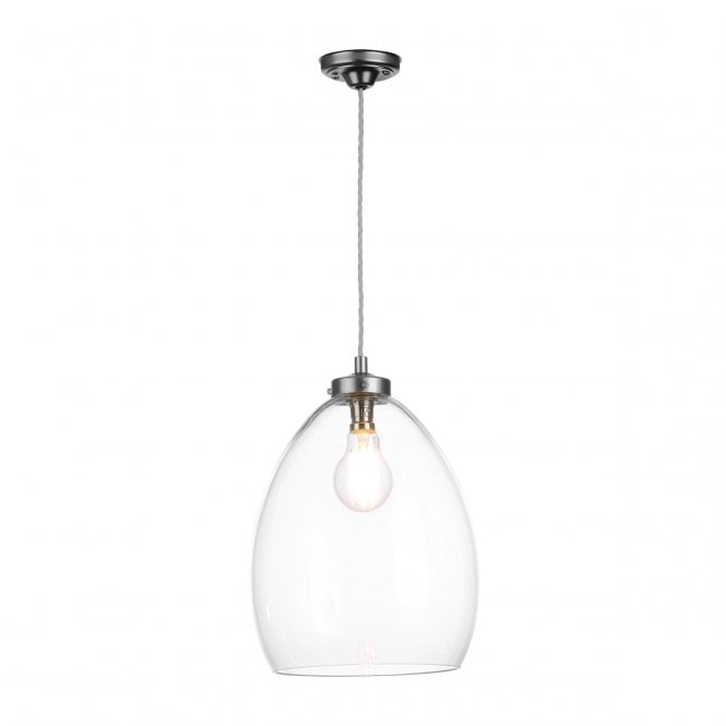 David Hunt Lighting Yeovil 1 light pendant Aged Silver