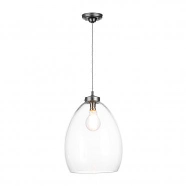 Yeovil 1 light pendant Aged Silver