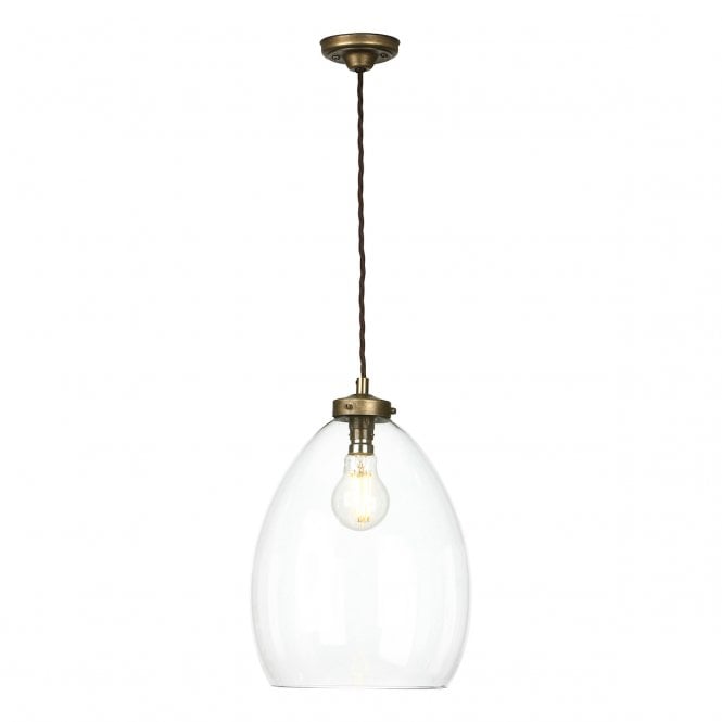 David Hunt Lighting Yeovil Single Small Pendant In Antique Brass