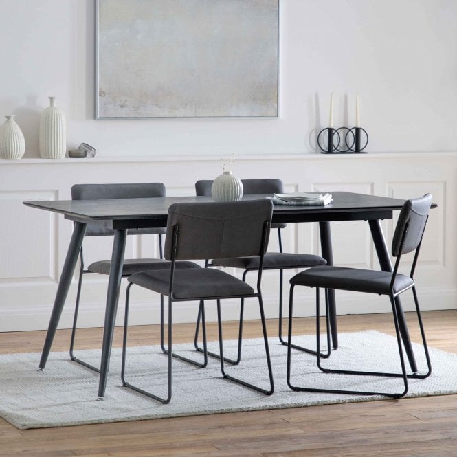 Fabco Collection Astelle Dining Table Black (W)1600mm X (D)900mm X (H)750mm