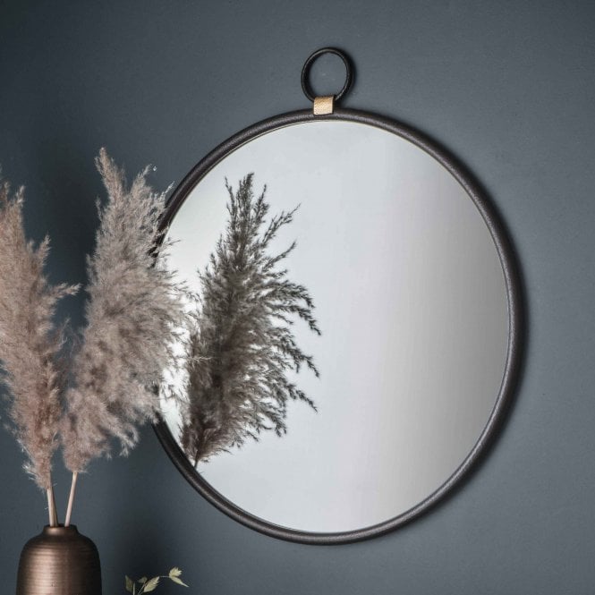 Fabco Collection Bayley Black Round Mirror