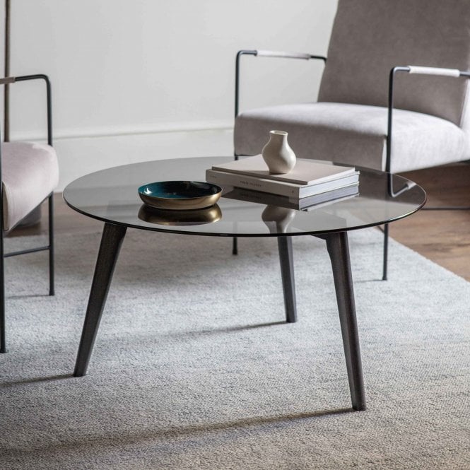 Fabco Collection Bernie Round Coffee Table Black W900 x D900 x H450mm