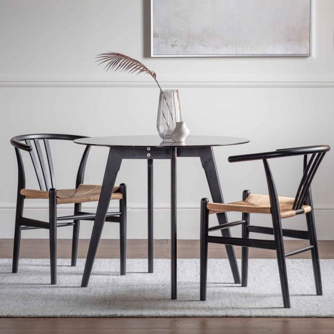 Fabco Collection Blair Round Dining Table Black (W)900mm X (D)900mm X (H)750mm