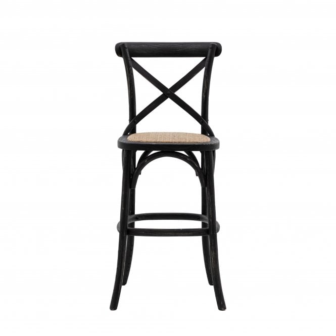 Fabco Collection Cafe Stool Black/Rattan (2pk)