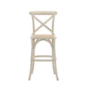 Cafe Stool White/Rattan (2pk)