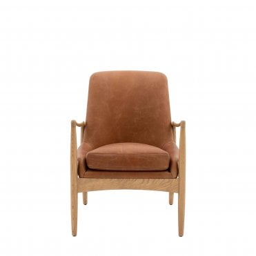 Casa Armchair Brown Leather (w)685mm x (d)720mm x (h)820mm