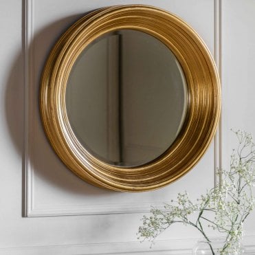 Charter Round Mirror Gold