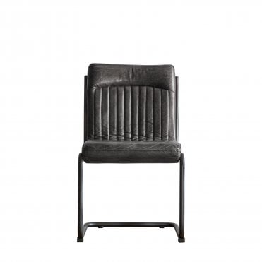 Cipriani Leather Chair Antique Ebony 520x660x880mm
